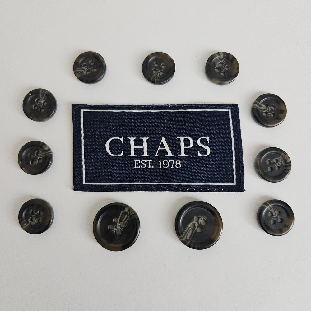 Chaps Brown Gray Marbled Swirl Suit Blazer Replacement Buttons‎ Set of 11 Sewing